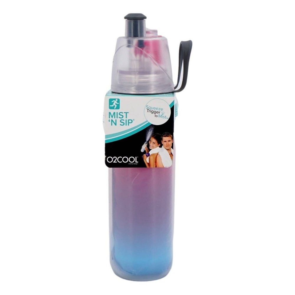 Mist N Sip O2COOL Squeeze Bottle BPA-Free Multicolor Insulated Misting Push Cap